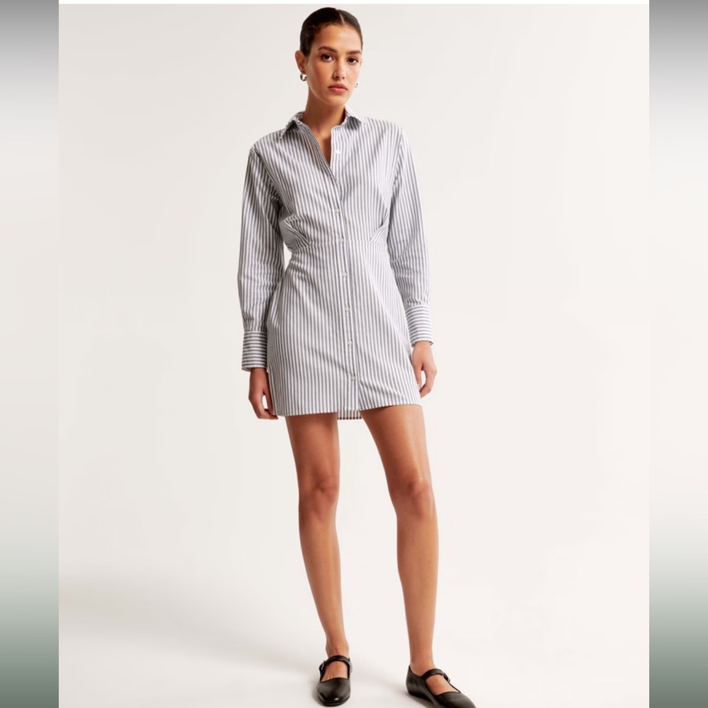 Abercrombie & Fitch Striped Mini Dress - Black and White